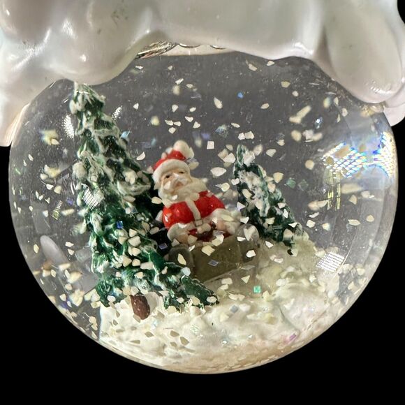 Chicago Bears Snow Globe Ornament With Santa  - Christmas Bulb Port - Lights Up - Picture 3 of 8